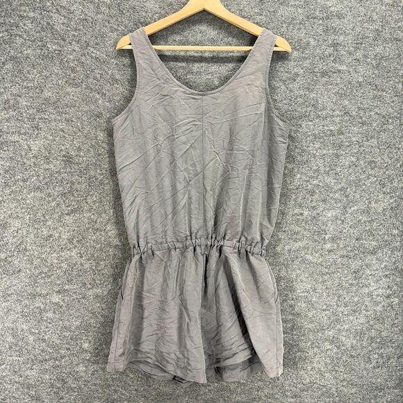 New York & Company Jumpsuit Women M Medium Gray Rayon Sleeveless Elastic Waist - Picture 2 of 8